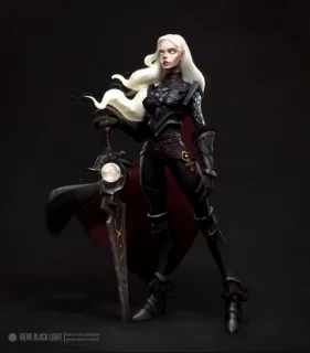 女武士 白发魔女 美女战士 女战神3D模型