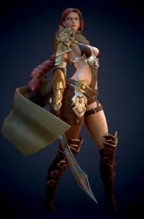 刺客女 女武士 女武神 美女刺客 杀手 美女战士 中世纪女战士3D模型