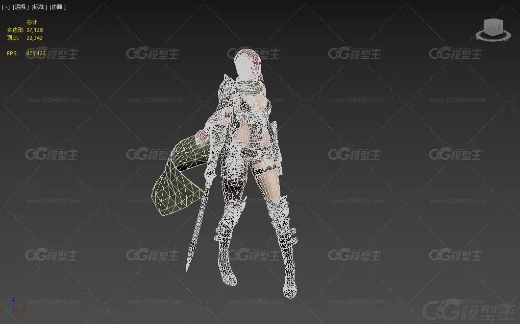 刺客女 女武士 女武神 美女刺客 杀手 美女战士 中世纪女战士3D模型-4