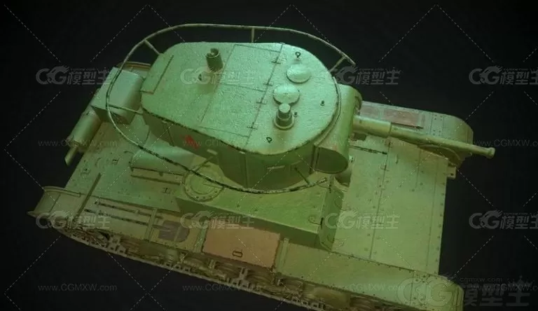 二战 苏联 俄罗斯 T26 T-26轻型坦克 light tank 俄军 苏军 坦克 世界大战3D模型-2