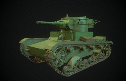 二战 苏联 俄罗斯 T26 T-26轻型坦克 light tank 俄军 苏军 坦克 世界大战3D模型