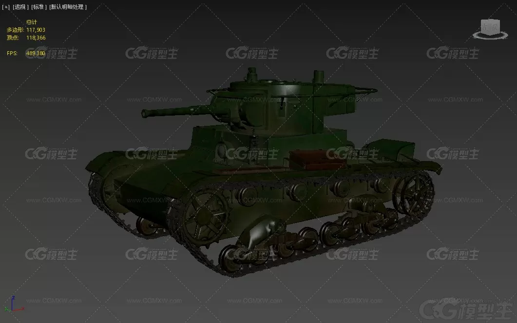 二战 苏联 俄罗斯 T26 T-26轻型坦克 light tank 俄军 苏军 坦克 世界大战3D模型-3