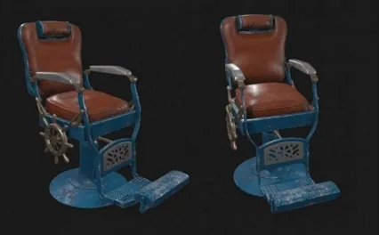 理发椅 做旧理发椅 按摩椅模型3D模型