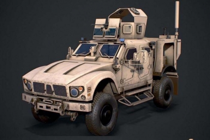 PBR 奥什科什 M-ATV MRAP 防地雷 反伏击 全地形车 装甲车越野车 军用汽车战车3D模型