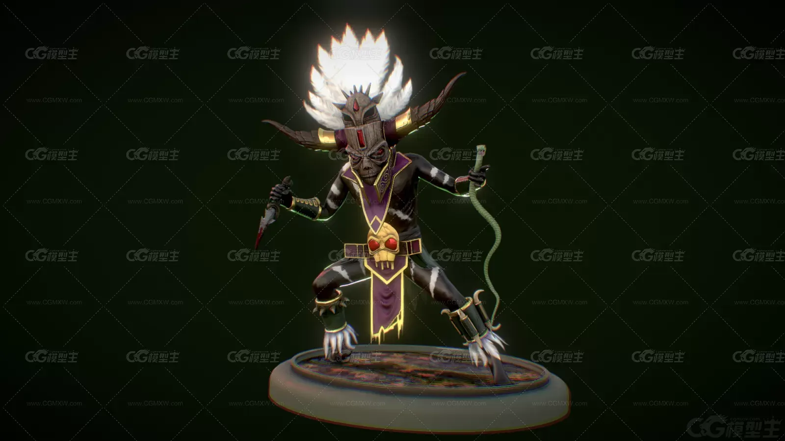 巫医 部落巫师 大祭司 魔法师 医师3D模型-1