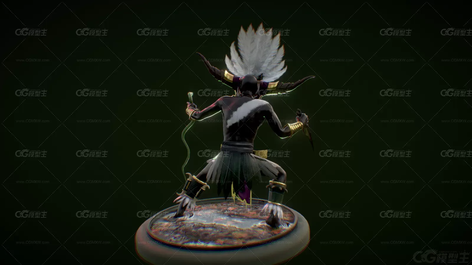 巫医 部落巫师 大祭司 魔法师 医师3D模型-3
