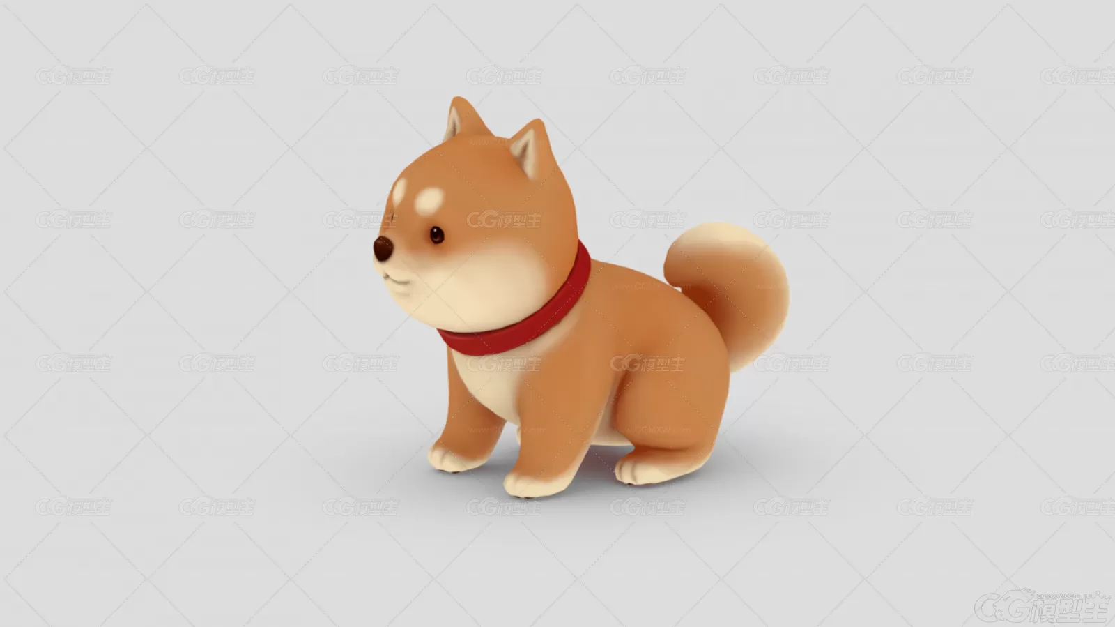 柴犬 狗 动物 爬行动物 中华田园犬 柴狗 卡通狗 玩具 毛绒玩具3D模型-2