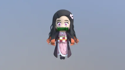 迷豆子 Q版弥豆子 日本女孩3D模型