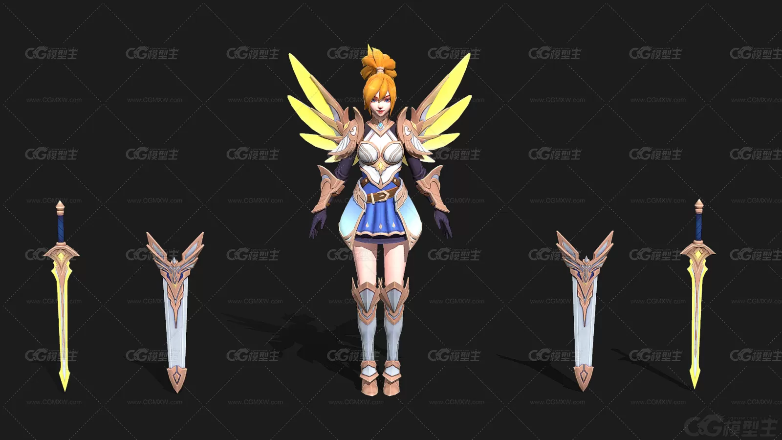 美女 剑客 美女剑客 女骑士 美女战士 武士3D模型-1