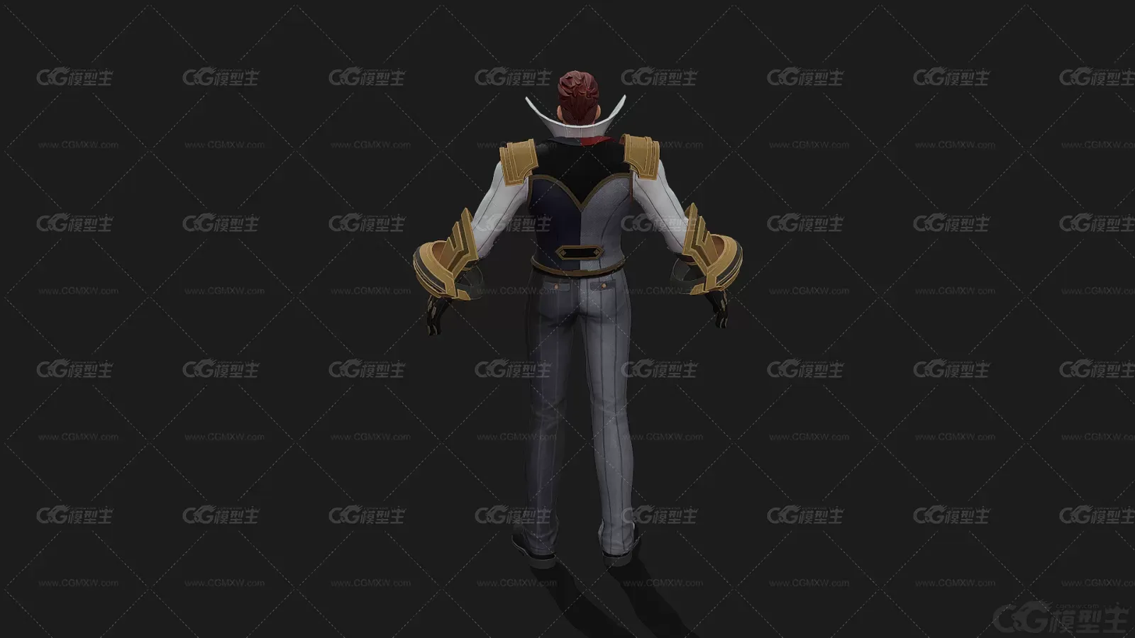 礼服男 帅哥 战士 武士3D模型-5