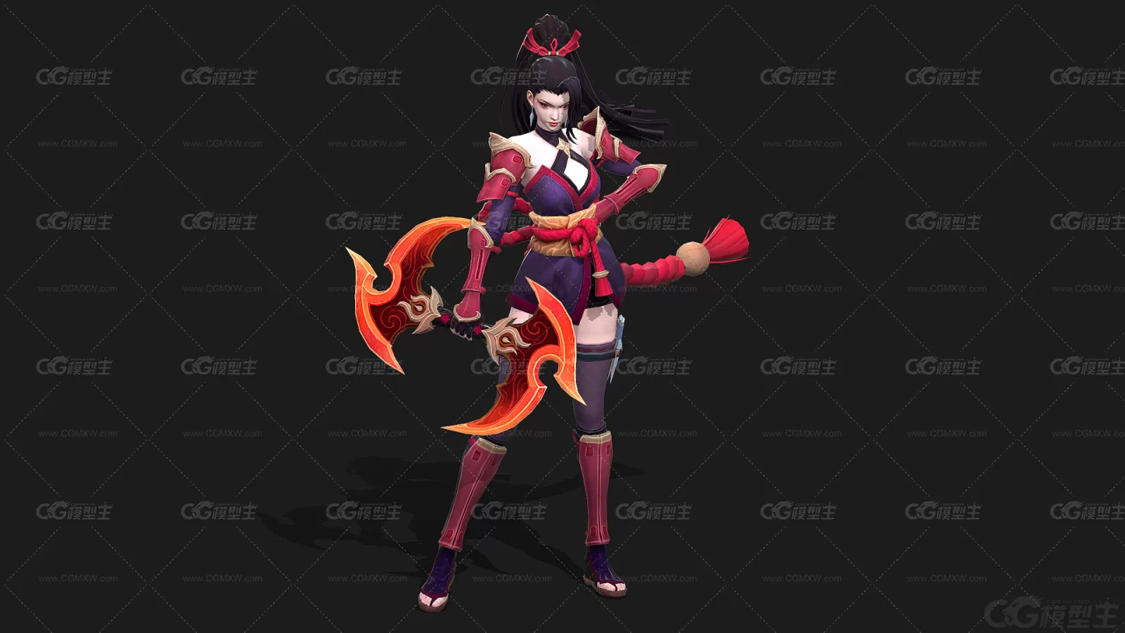 仙侠风  古代 神秘女子 中国风 武侠仙女 美女刺客 美女杀手 武士3D模型-1