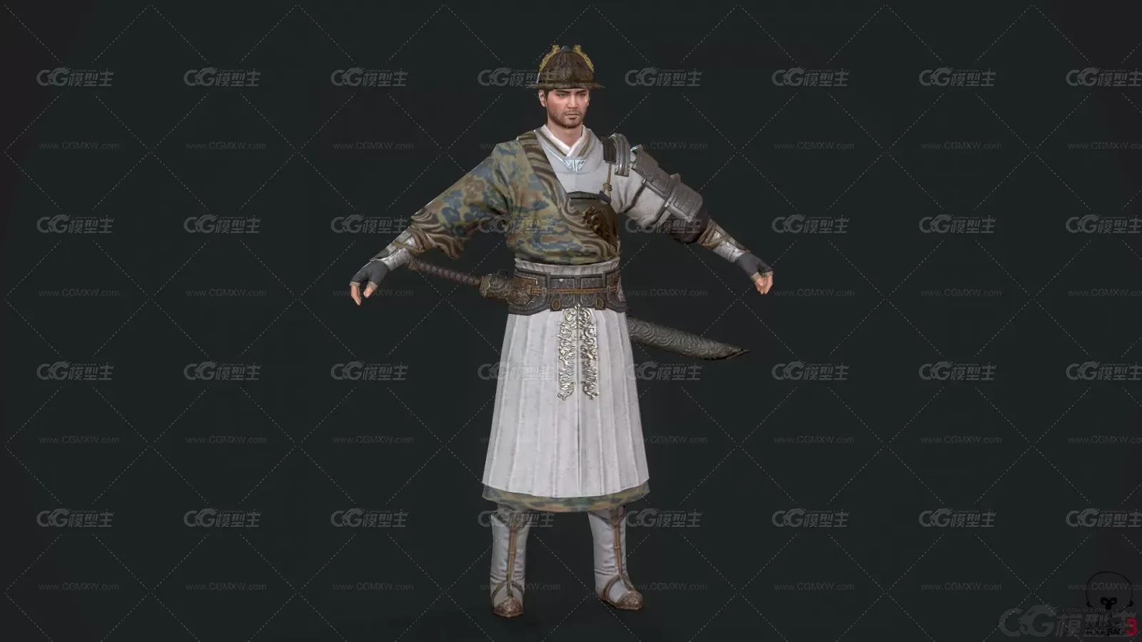 古代人物 刀客 侍卫 古代男子 锦衣卫 护卫 侍卫 刀客 古代战士3D模型-3