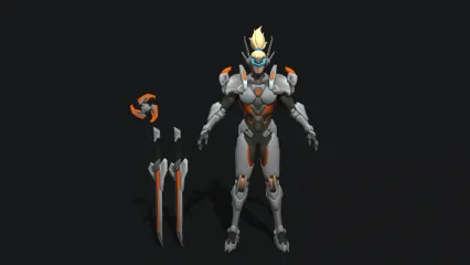 次世代 动漫人物 幻想人物 战甲  未来战士 3D模型 双剑战士 飞镖 科幻战士 机甲武士