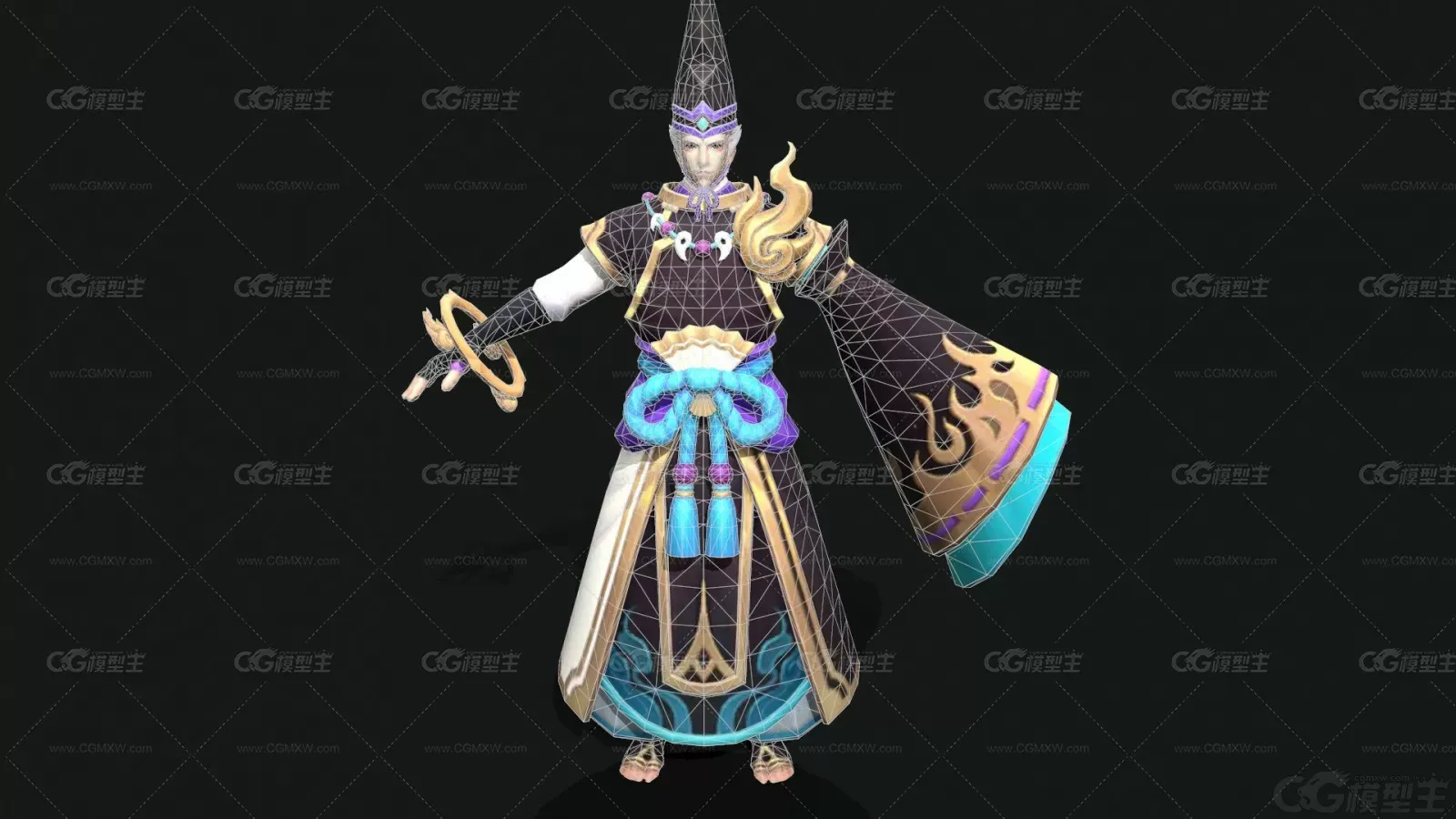 中国古代 官员 阴阳师 道士 术士 武士 大祭师 巫师3D模型-2