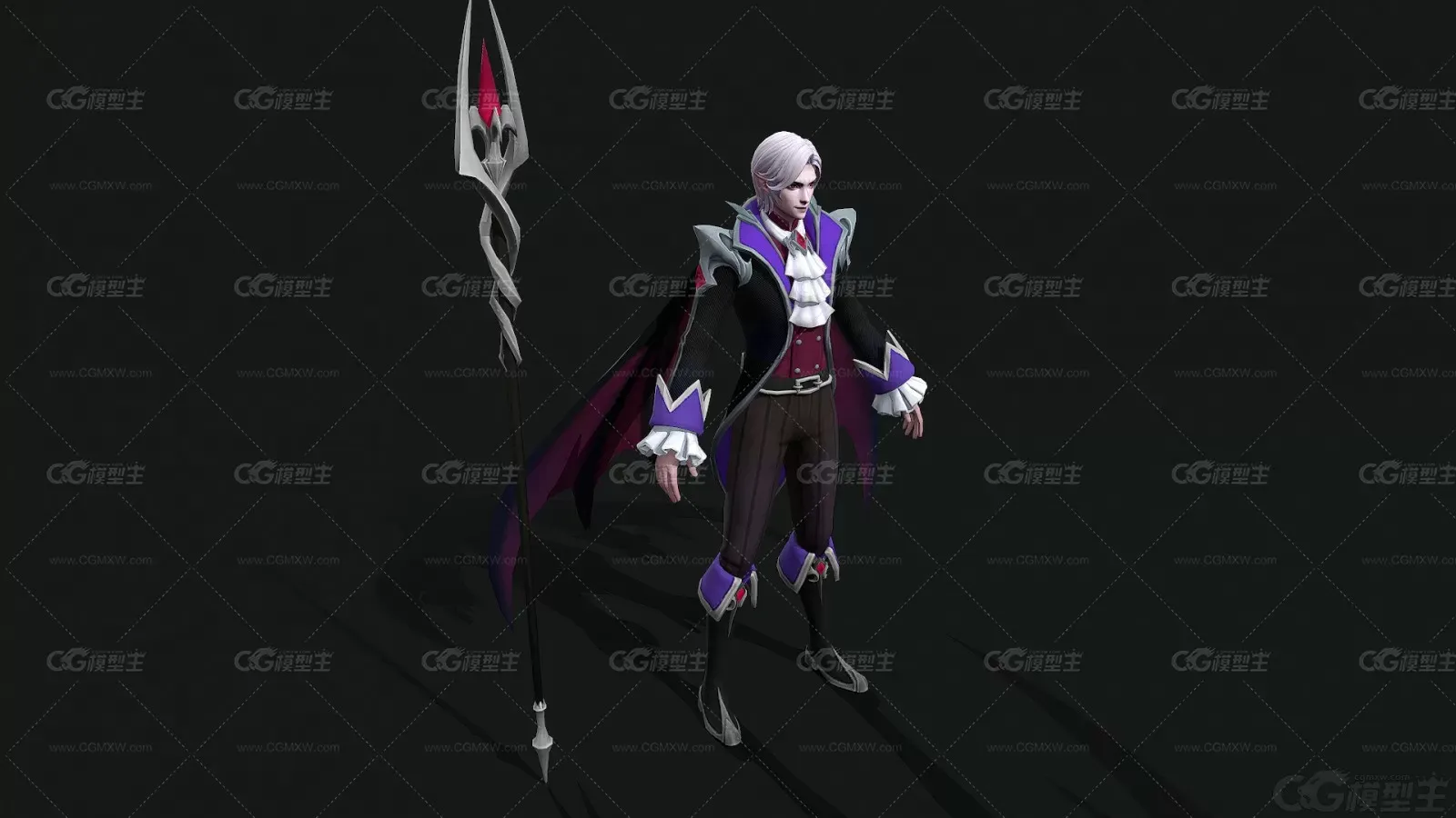 男 吸血鬼法师 巫师 大祭司 男战士 武士 骑士 伯爵 公爵3D模型-3