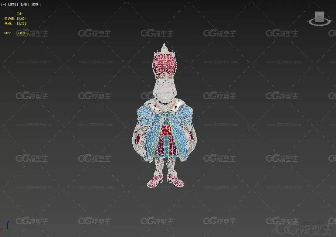 国王 西方国王 king 卡通老国王 古代君王 君主 城堡堡主3D模型-5