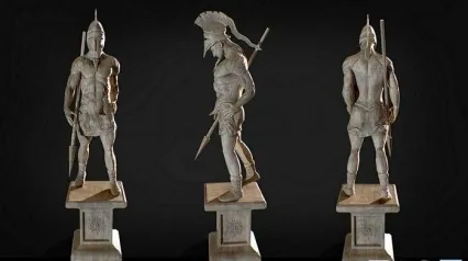 斯巴达雕塑 欧洲 中世纪 石像 雕像 战神雕像 哥特式雕塑3D模型