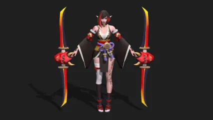 KS 和风 美女 刺客 双刀女武士 女刺客 美女杀手 古代美女3D模型