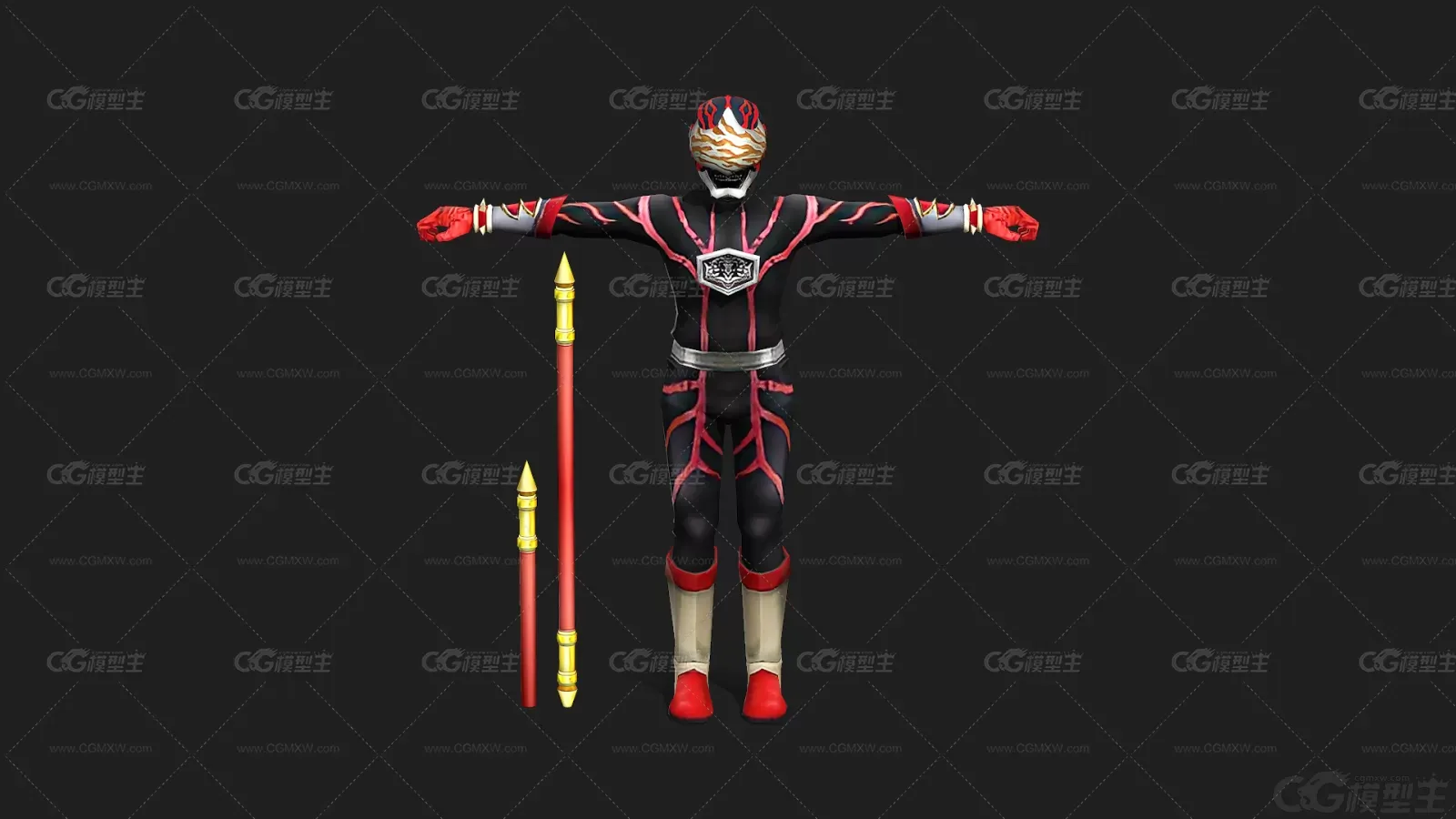 次世代 动漫人物 幻想人物 战甲  未来战士蒙面武士 假面超人 3D模型-1