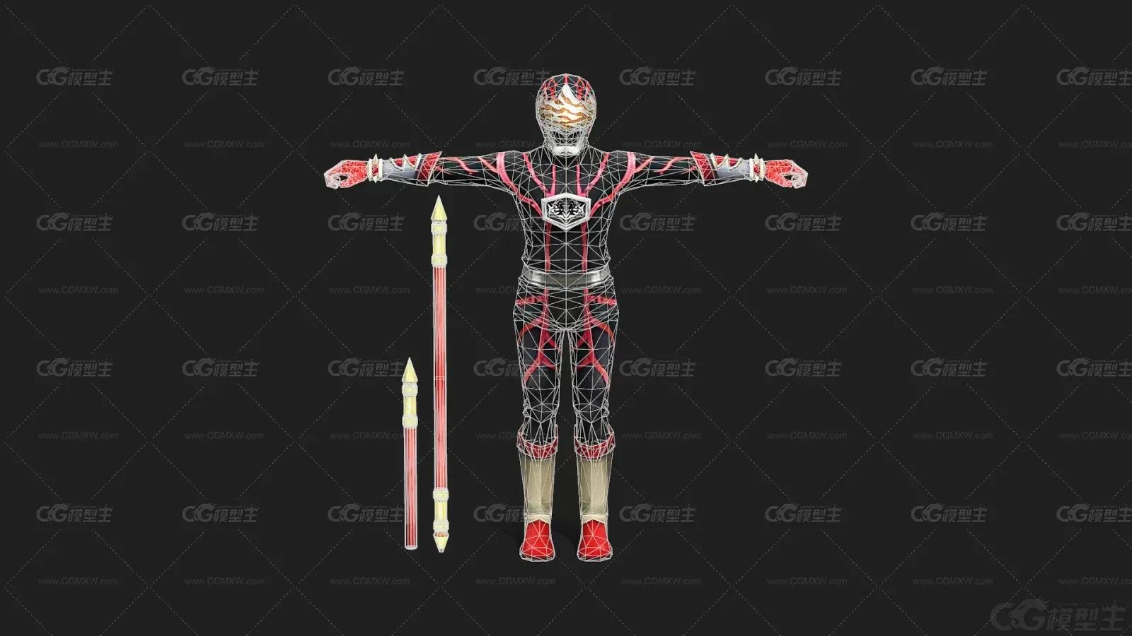 次世代 动漫人物 幻想人物 战甲  未来战士蒙面武士 假面超人 3D模型-2