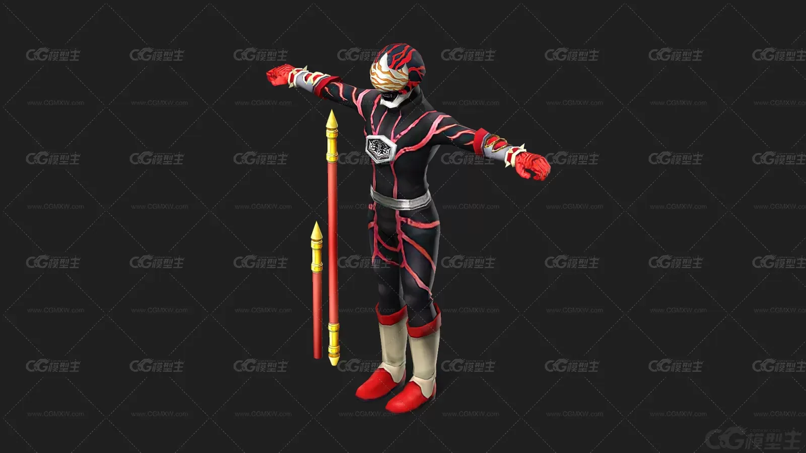 次世代 动漫人物 幻想人物 战甲  未来战士蒙面武士 假面超人 3D模型-4