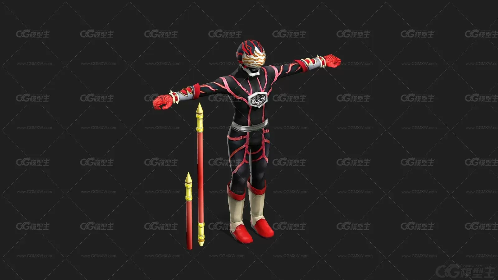 次世代 动漫人物 幻想人物 战甲  未来战士蒙面武士 假面超人 3D模型-3