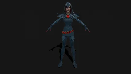 渡鸦 Raven DC超级英雄 黑暗正义联盟 女妖 女巫 女侠 乌鸦女郎带骨骼绑定3D模型