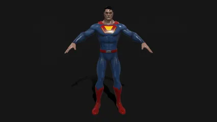 超人 DC漫画 超级英雄 氪星人 正义联盟 罪犯克星 肌肉男人 Supman带骨骼绑定3D模型