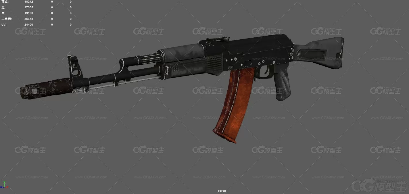 AKM突击步枪 AK47步枪改进版 武器 现代武器 自动步枪 军事武器 反恐装备 冲锋枪-3