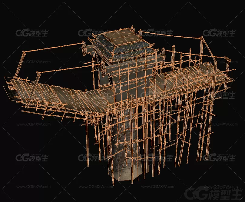 桥 古桥 搭建石桥 建筑中的石桥 维修石桥3D模型-2