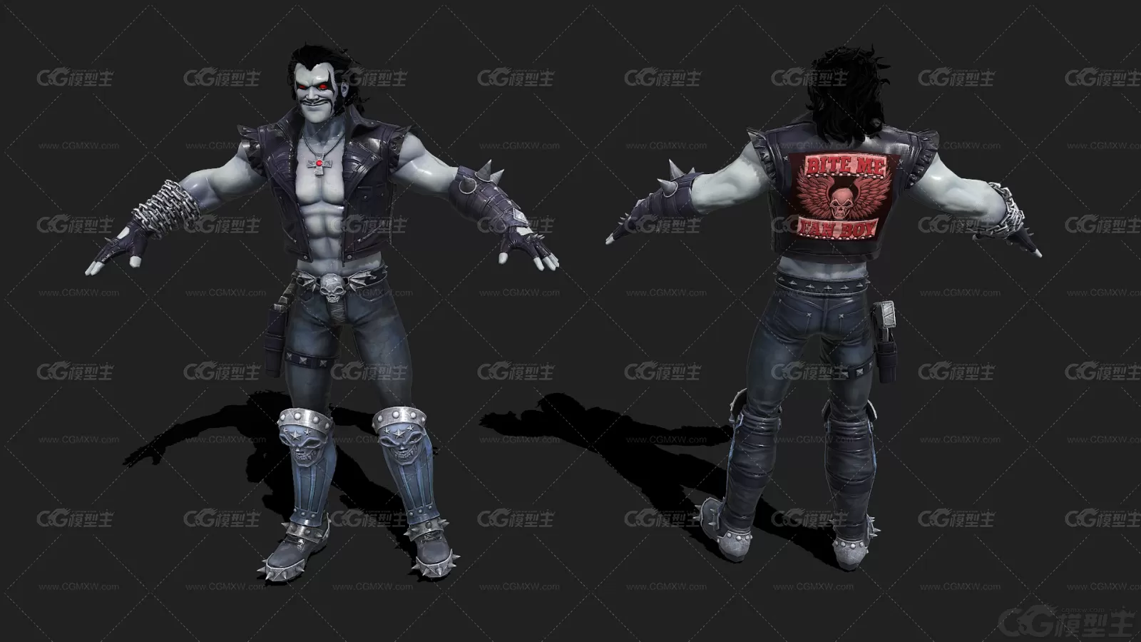 DC漫画 反派英雄 罗伯 Lobo  暴狼 星际赏金猎人 狼人带骨骼绑定3D模型-2