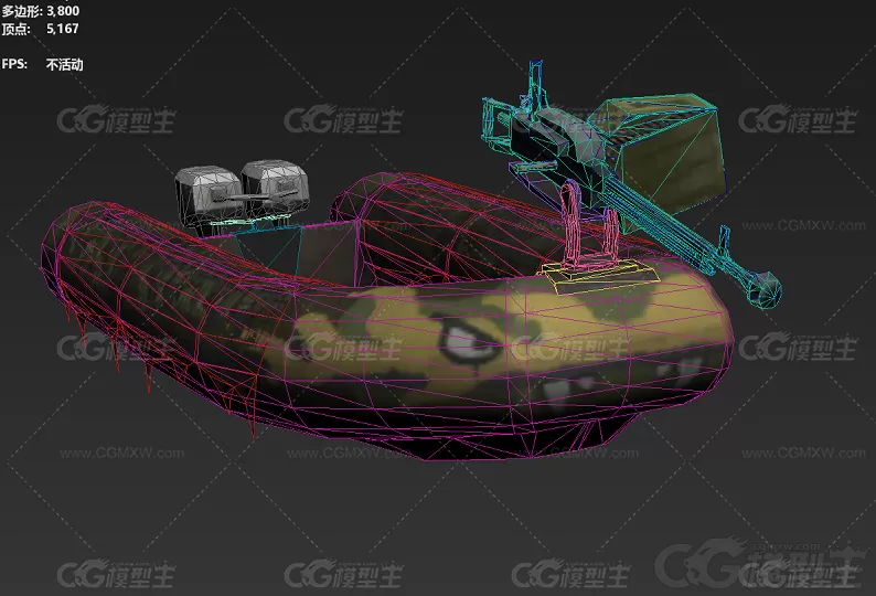 充气卡船  军用汽艇  橡皮艇 充气艇 皮划艇 皮筏艇 冲锋舟3D模型-3