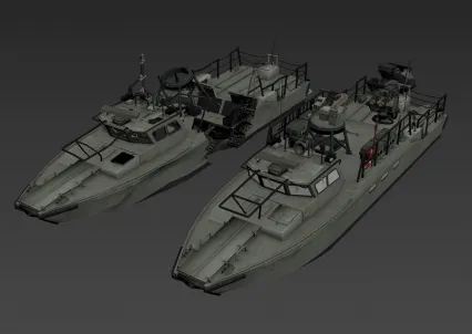 战艇出击 快速攻击艇 武装军艇 武装快艇3D模型