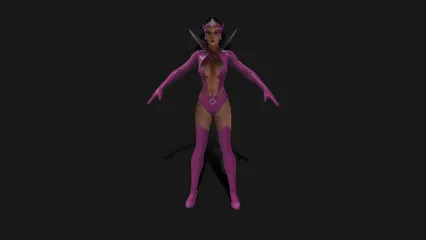 DC漫画 星蓝石军团 女武神 女战士 女超人 星际女战士带骨骼绑定3D模型