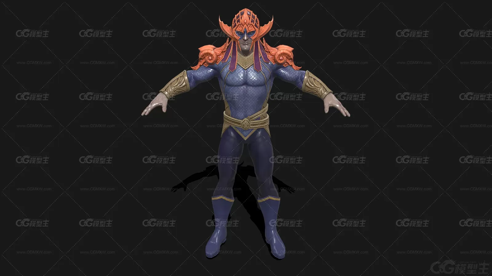 DC漫画 大反派 拉斯 恶魔 超级反派 星际恶人带骨骼绑定3D模型-1