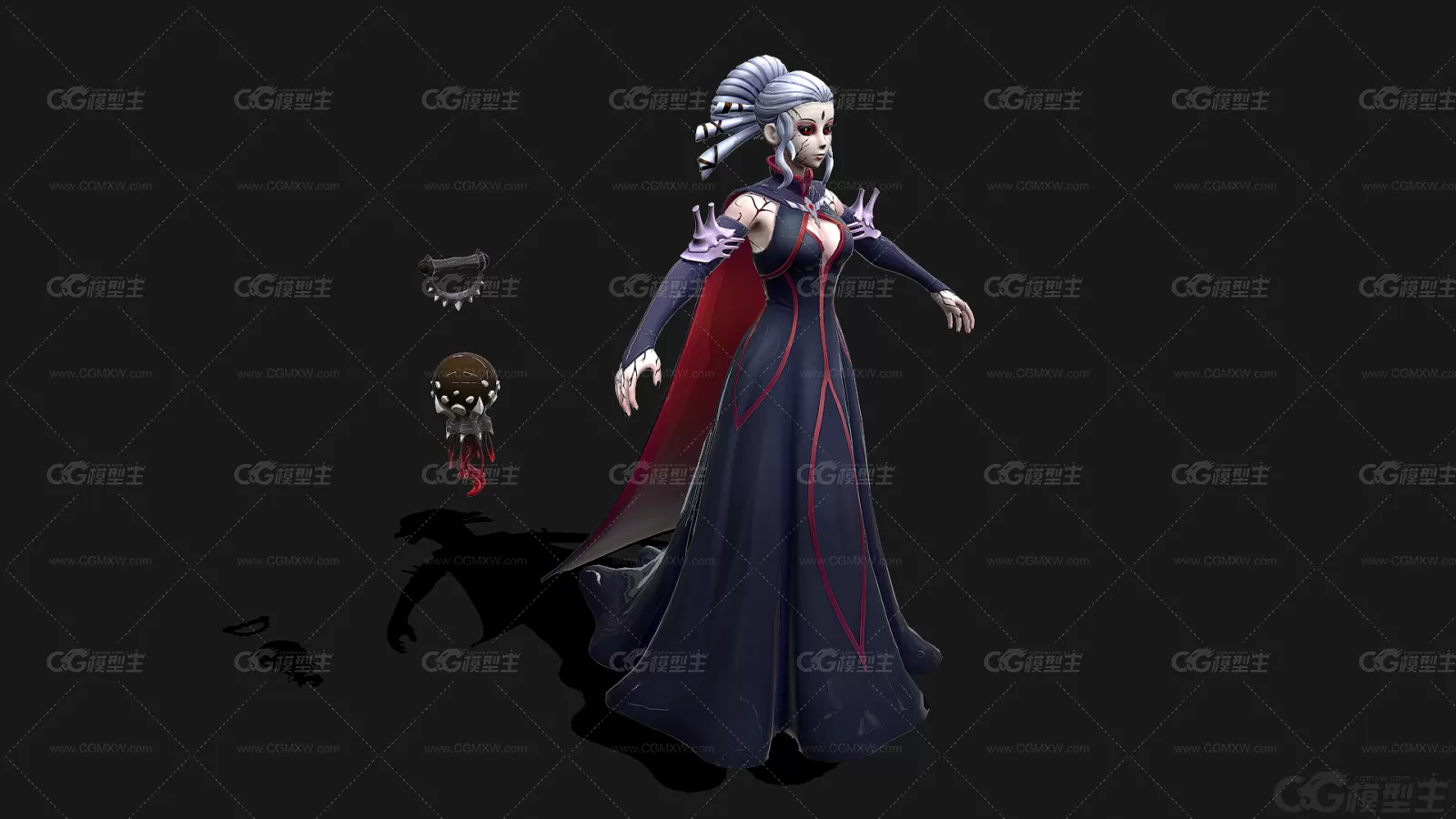 RWBY Salem 塞伦 女魔王 女妖 女皇 暗黑女王 妖后 超级反派带骨骼绑定3D模型-3