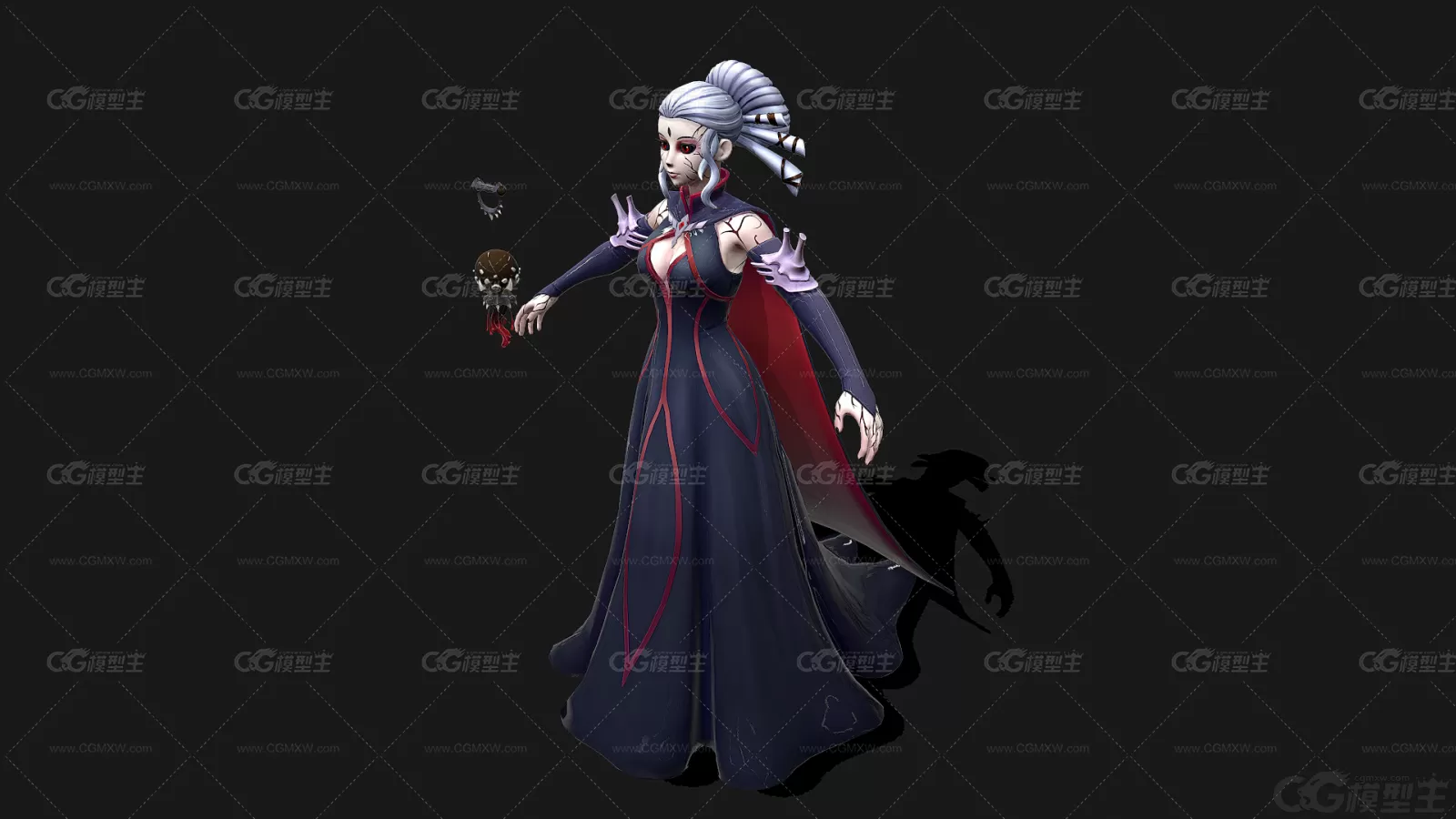 RWBY Salem 塞伦 女魔王 女妖 女皇 暗黑女王 妖后 超级反派带骨骼绑定3D模型-4