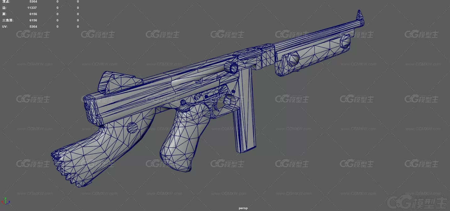 汤普森冲锋枪 M1921式冲锋枪 二战武器 芝加哥打字机 武器 涂装冲锋枪 破损武器 突...-8