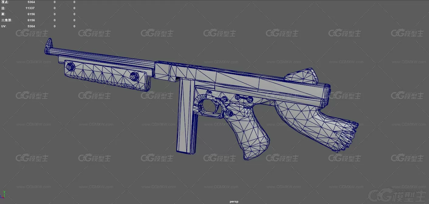 汤普森冲锋枪 M1921式冲锋枪 二战武器 芝加哥打字机 武器 涂装冲锋枪 破损武器 突...-11