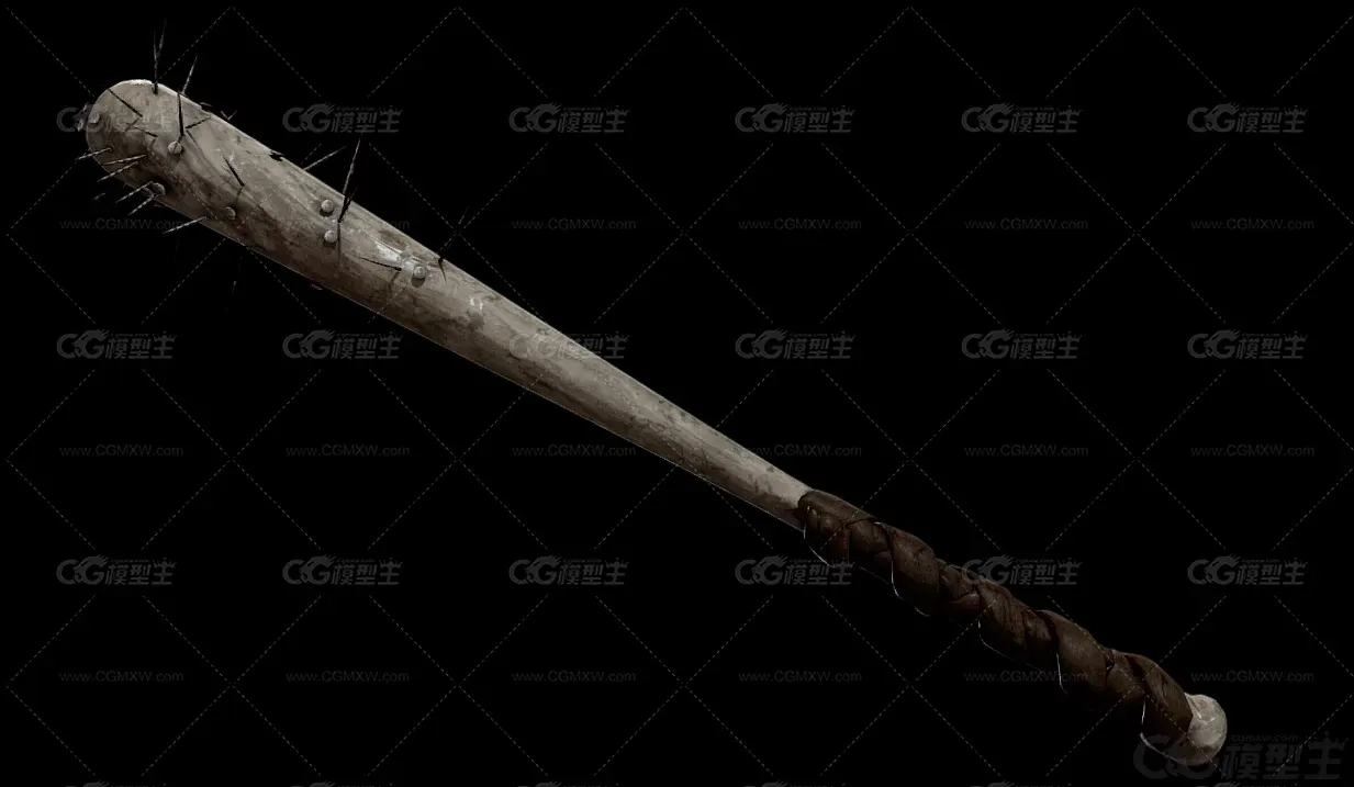 PBR材质 狼牙棒 棒球棍 铁丝棒 近战 冷兵器 武器 打僵尸武器-1