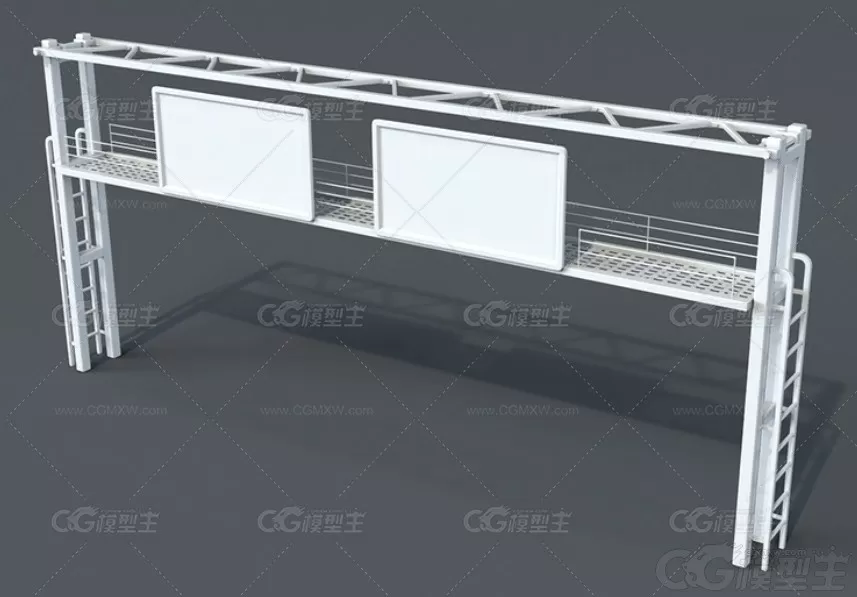 道路广告牌模型C4D城市道路指示牌Blend马路标识牌MAX素材-3