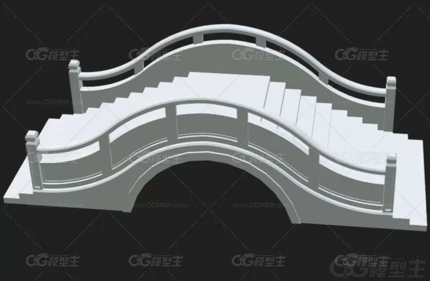 中国风桥梁模型C4D中式古桥Blend中华桥OBJ拱桥MAX素材3D模型-2