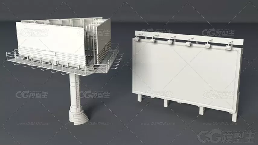 3D街头道路资产C4D路灯广告牌Blend护栏消防栓减速带休闲桌椅3D模型-2