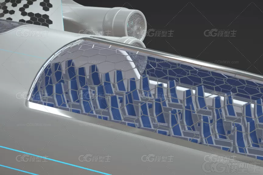 Blender科幻未来喷气式飞机C4D概念交通工具设计3D素材-2