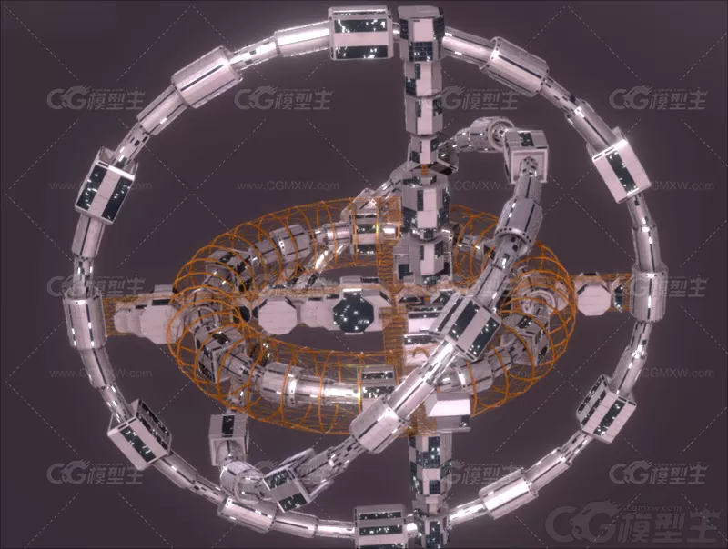 C4D科幻空间站模型Blender外星殖民地MAYA宇宙概念设计3D模型-1