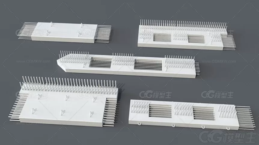 建筑工地资产C4D管道屋顶瓦片砖块OBJ沙袋钢筋水泥板集装箱3D模型-2