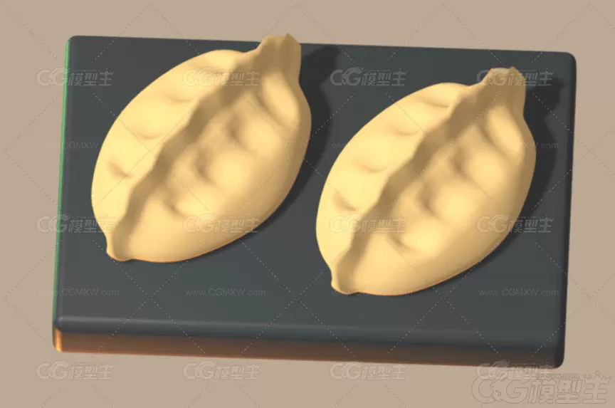 C4D可爱卡通日式食物Blend美味日本料理3D中式小笼包饺子-5