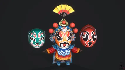 卡通脸谱 京剧角色 变脸 四川脸谱3D模型