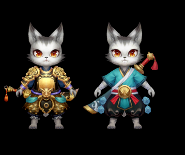 猫咪小兵 猫将军 猫战士 猫妖 武士 猫人3D模型