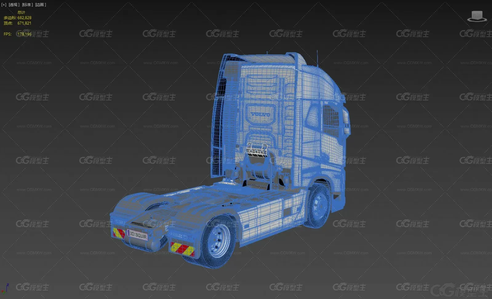 沃尔沃卡车头 卡车 汽车 重型卡车3D模型-8